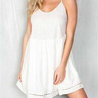 White Boho Summer Mini Dress-Dress-Moda Me Couture