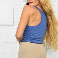 Back To Basic Blue Bodysuit-Tops-Moda Me Couture