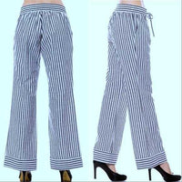 SAIL AWAY Nautical Striped Pants-Pants-Moda Me Couture