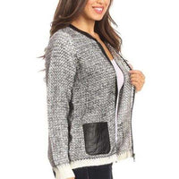 Knit Zip Up Sweater-Sweater-Moda Me Couture