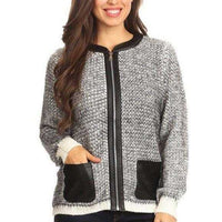 Knit Zip Up Sweater-Sweater-Moda Me Couture