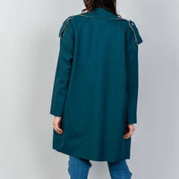 Modern teal Jacket-Jackets & Coats-Moda Me Couture