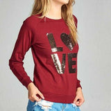 Burgundy French Terry Pullover-Tops-Moda Me Couture