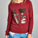 Burgundy French Terry Pullover-Tops-Moda Me Couture