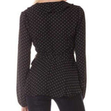 Black Polka Dot Wrap Top-Tops-Moda Me Couture