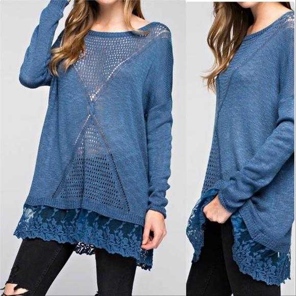 HARMONY Blue Knit Top-Tops-Moda Me Couture