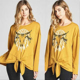 Mustard Bull Print Top-Tops-Moda Me Couture
