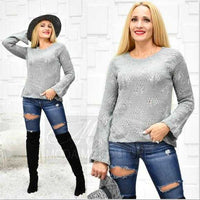 HEATHER Gray Sweater-Sweater-Moda Me Couture
