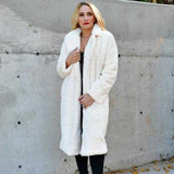 GIA Cream Faux Fur Coat-Jackets & Coats-Moda Me Couture
