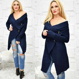 Navy Blue Cardigan-Sweater-Moda Me Couture