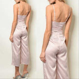 Pink Striped Jumpsuit-Pants-Moda Me Couture