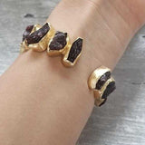 Garnet Handcrafted Cuff Bracelet-Jewelry-Moda Me Couture