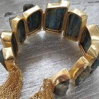 Labradorite Rough Handcrafted Cuff Bracelet-Jewelry-Moda Me Couture