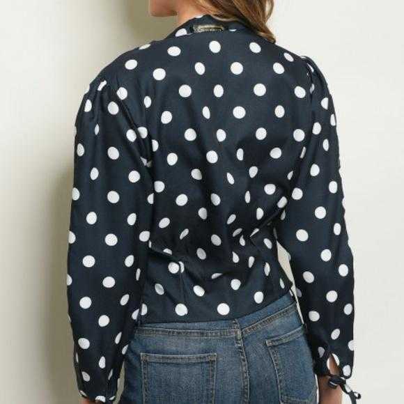 Navy Blue Polka-Dot Top Moda Me Couture® - Main Image