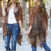 Leopard Print Kimono-Tops-Moda Me Couture
