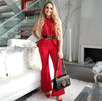 Top & Pants Chic Red Set-Pants-Moda Me Couture