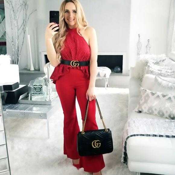 Top & Pants Chic Red Set-Pants-Moda Me Couture