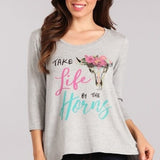 Gray Graphic Top-Tops-Moda Me Couture
