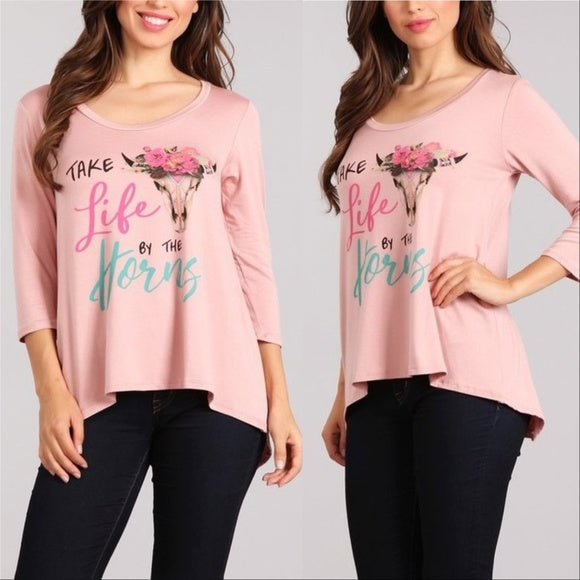 Pink Graphic Top-Tops-Moda Me Couture