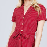 Classy Jumpsuit Red-Pants-Moda Me Couture