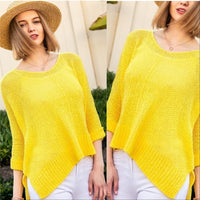 ELLY Yellow Knit Tunic Top-Tops-Moda Me Couture