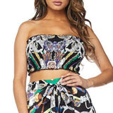 Printed 2 piece Cropped top and Pants Set-Pants-Moda Me Couture