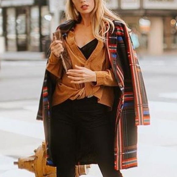 DIANA Plaid Print Coat Blazer-Jackets & Coats-Moda Me Couture