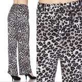Gray Pants Leopard Print Pants-Pants-Moda Me Couture