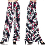 Floral and Stripes Wide Legged Pants-Pants-Moda Me Couture