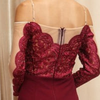 ANTOINETTE Elegant Statement Maxi Burgundy Dress-Dress-Moda Me Couture