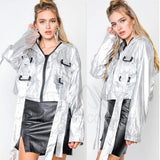GEM Silver Metallic Jacket-Jackets & Coats-Moda Me Couture