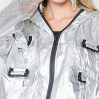 GEM Silver Metallic Jacket-Jackets & Coats-Moda Me Couture