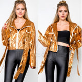 GEM Gold Metallic Jacket-Jackets & Coats-Moda Me Couture
