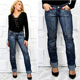 Beaded Detailed Jeans-Jeans-Moda Me Couture