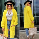 KANARY Yellow Soft Cardigan-Sweater-Moda Me Couture