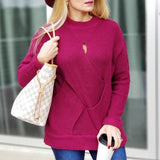 ARIEL Plum Sweater-Sweater-Moda Me Couture