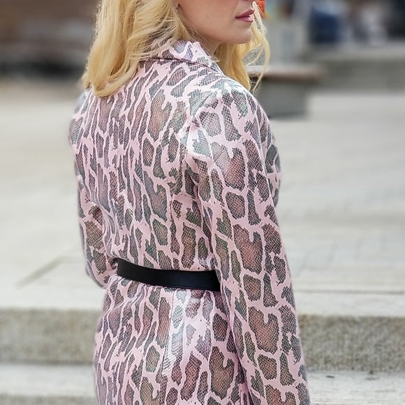 Snake Print Pink Dress Blazer Moda Me Couture®