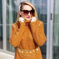 ALI Cable Knit Sweater Dress-Dress-Moda Me Couture