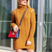ALI Cable Knit Sweater Dress-Dress-Moda Me Couture