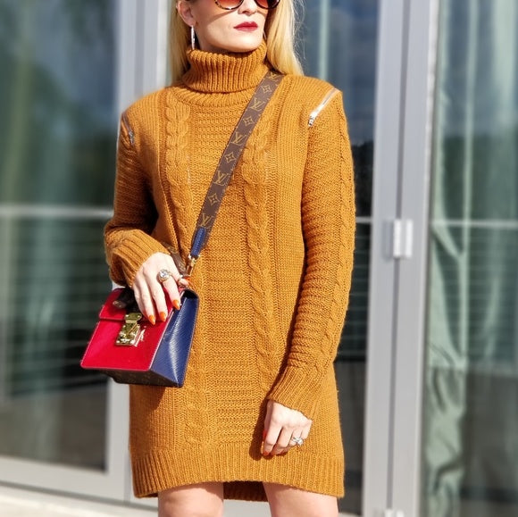 Ali Cable Knit Sweater Dress
