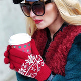 Knitted Mittens Gloves Red-Accessories-Moda Me Couture