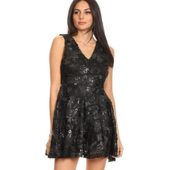 Holiday Party Black Mini Dress | Moda Me Couture S / Black / Polyester Holiday Party Black Mini Dress | Moda Me Couture S / Black / Polyester