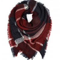 Anchors Away Oversized Plaid Blanket Scarf-Accessories-Moda Me Couture