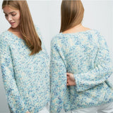 Sky's The Limit Ultra Soft Sweater - Blue-Sweater-Moda Me Couture