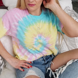 Sweet as Cotton Candy Tie Dye Tee-Tops-Moda Me Couture