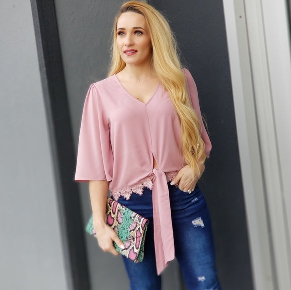 Blushing Babe Chic Blouse-Tops-Moda Me Couture