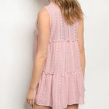 Sweet as Ever Pink BabyDoll Lace Dress-Dress-Moda Me Couture