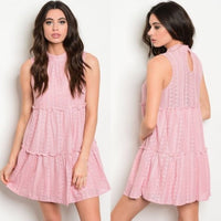 Sweet as Ever Pink BabyDoll Lace Dress-Dress-Moda Me Couture