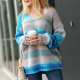 OCEAN BREEZE Blue Knitted Sweater Top-Sweater-Moda Me Couture