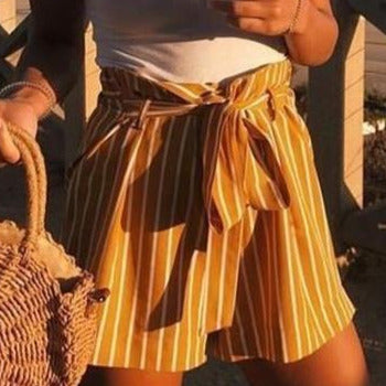 Yellow Striped Shorts